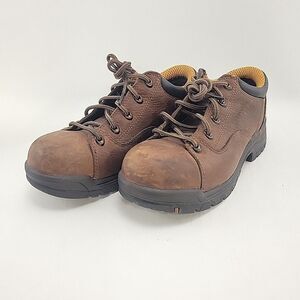 Timberland 63189 Pro 358 Womens 7W Steel Toe Work Shoes Brown Leather Safety